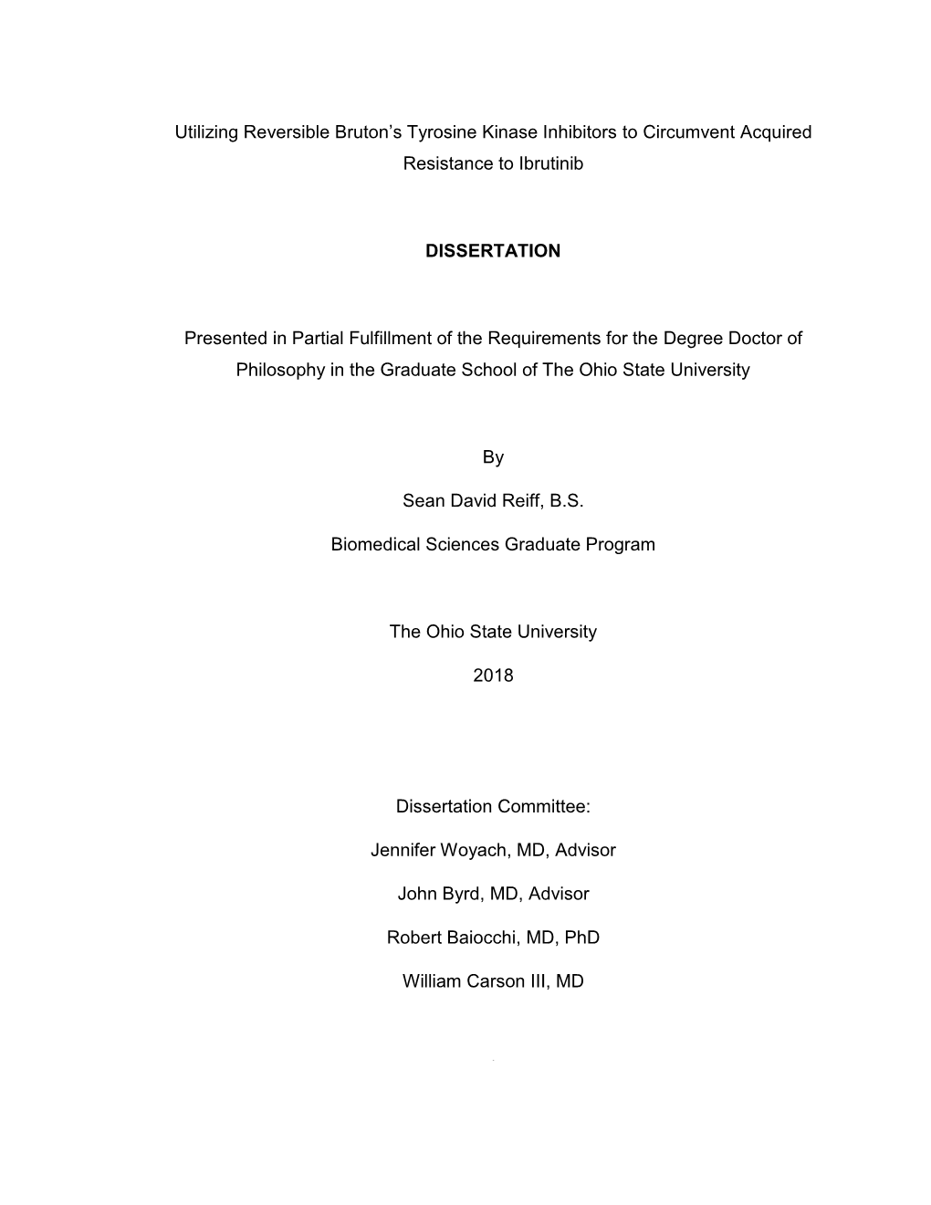 Utilizing Reversible Bruton's Tyrosine Kinase Inhibitors to Circumvent