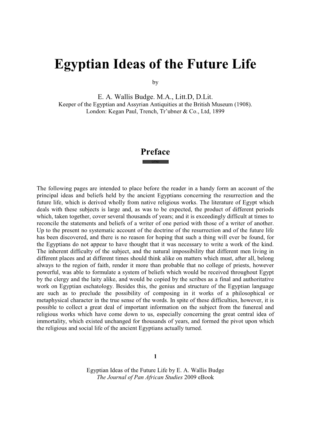 Egyptian Ideas of the Future Life