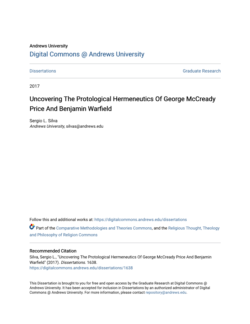 Uncovering the Protological Hermeneutics of George Mccready Price and Benjamin Warfield