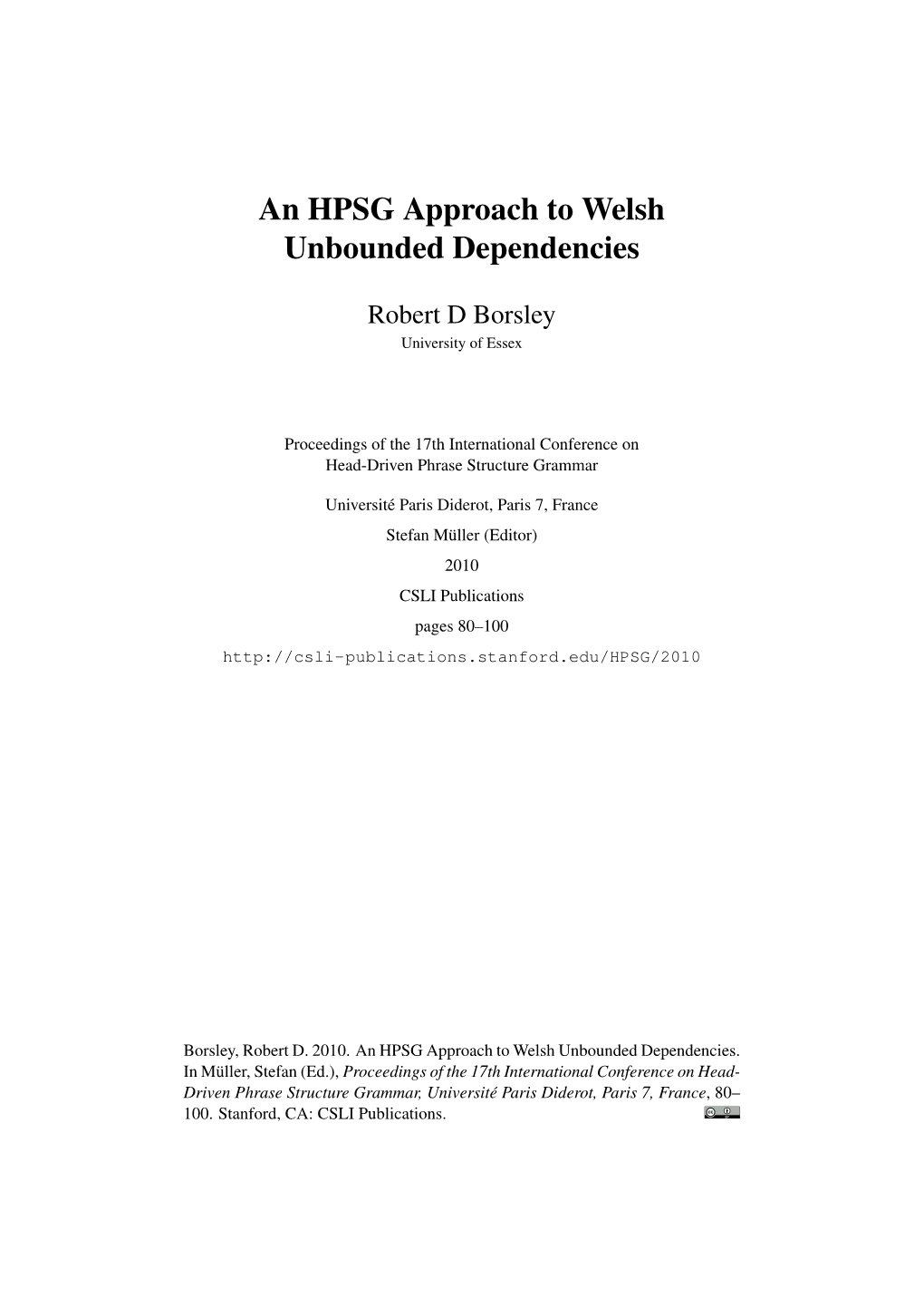 An HPSG Approach to Welsh Unbounded Dependencies