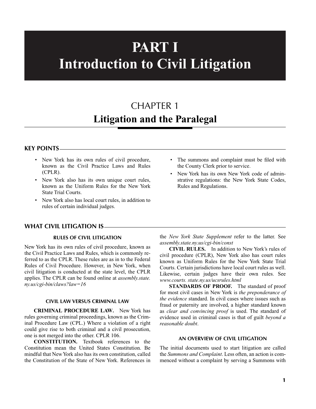 PART I Introduction to Civil Litigation