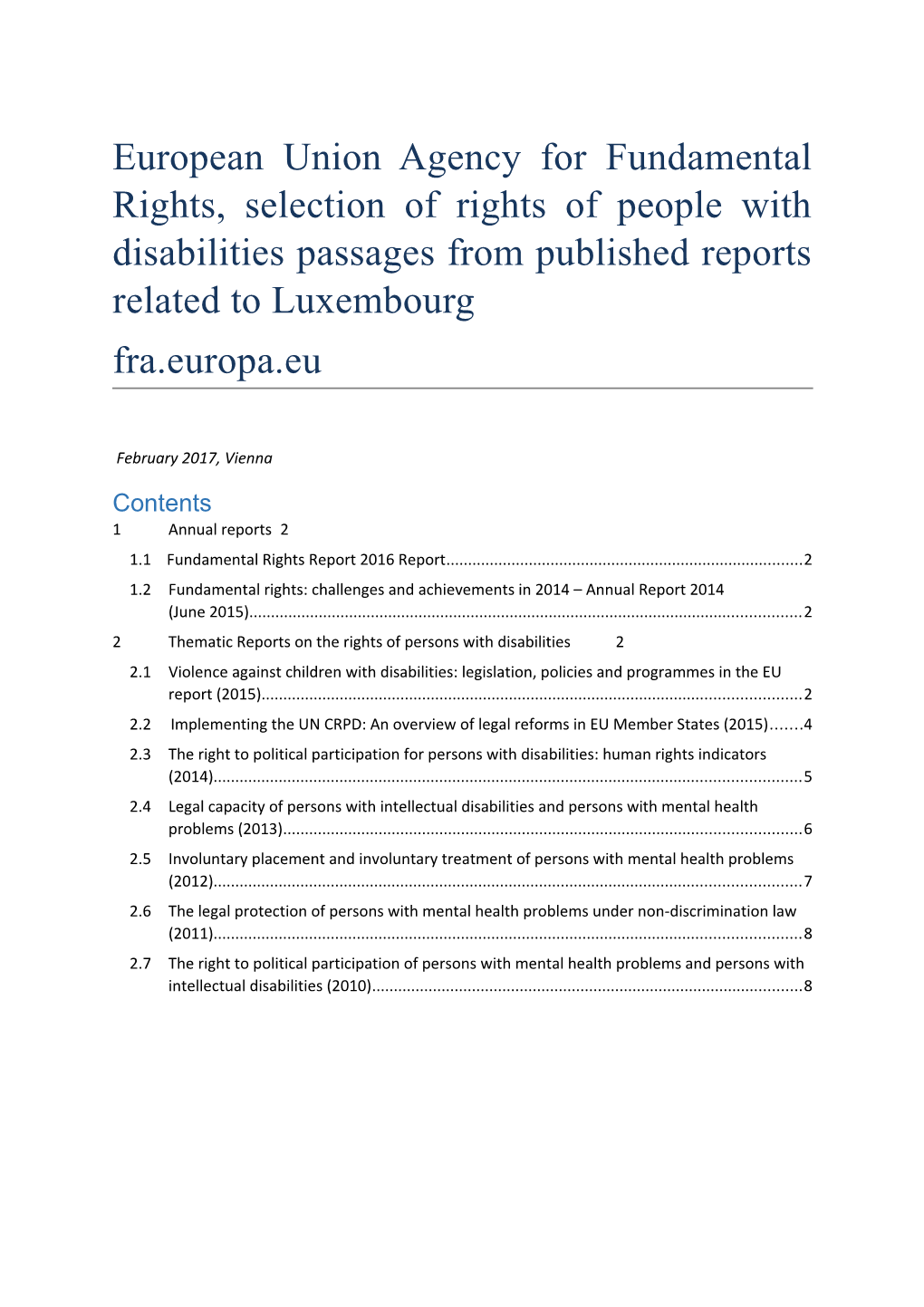 1.1 Fundamental Rights Report 2016 Report 2