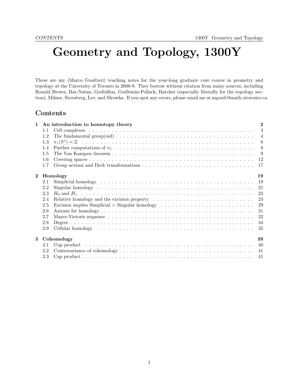 Geometry and Topology, 1300Y