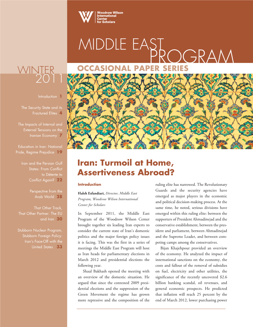 Program Occasional Paper Series Winter 2011