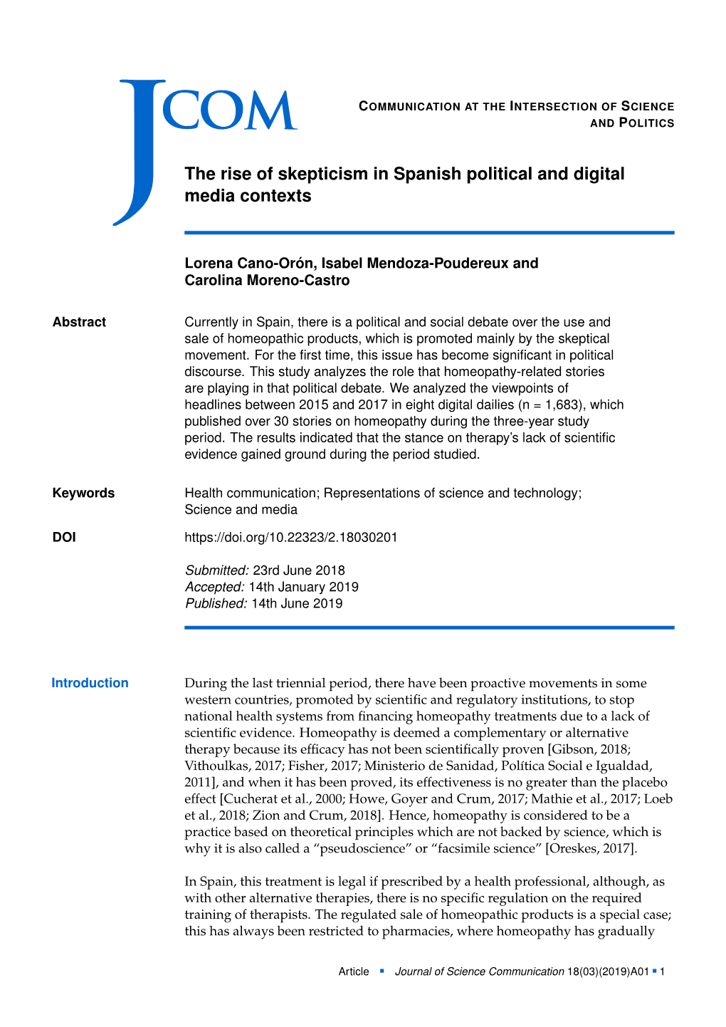 The Rise of Skepticism in Spanish Political and Digital J Media Contexts