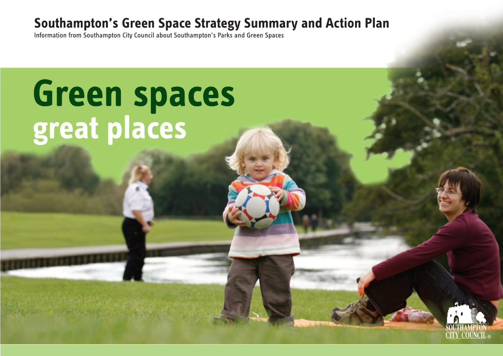 Green Spaces Green Spaces Great Places Contents Page Number Page Number