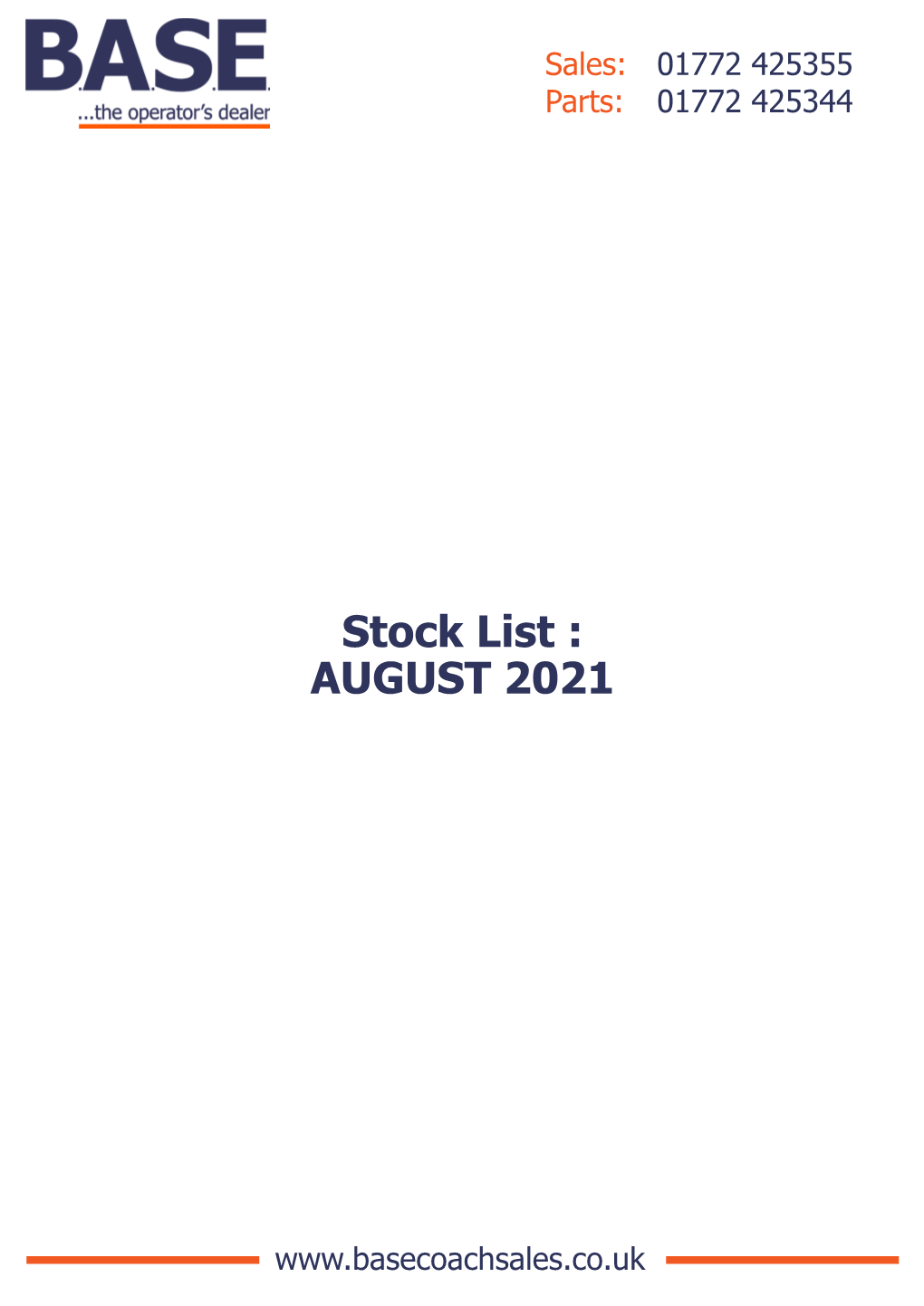 Stock List : AUGUST 2021