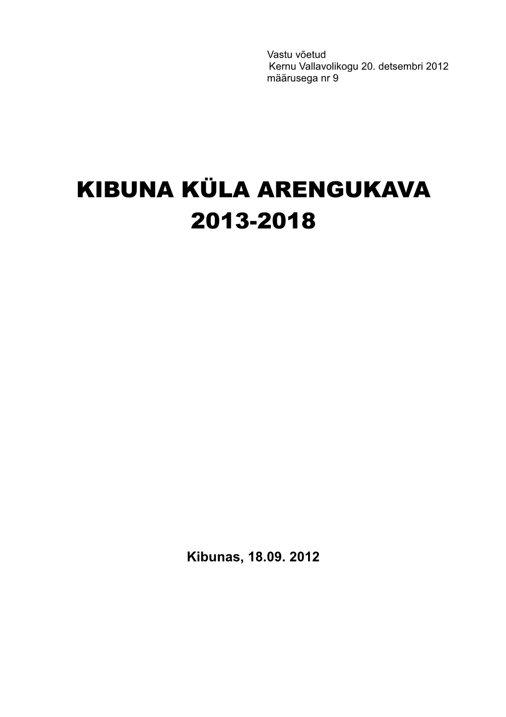 Kibuna Küla Arengukava 2013-2018