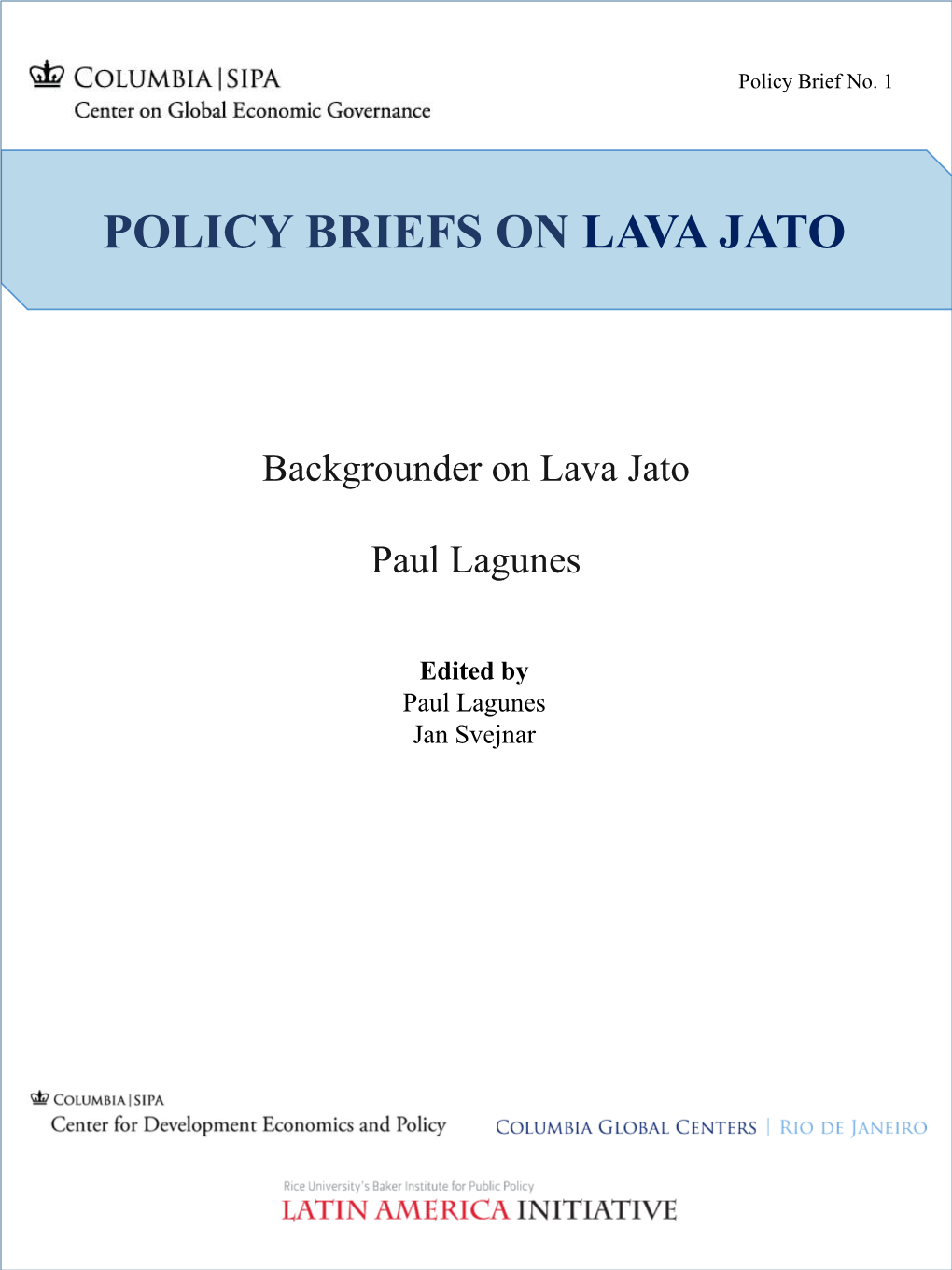 Policy Briefs on Lava Jato