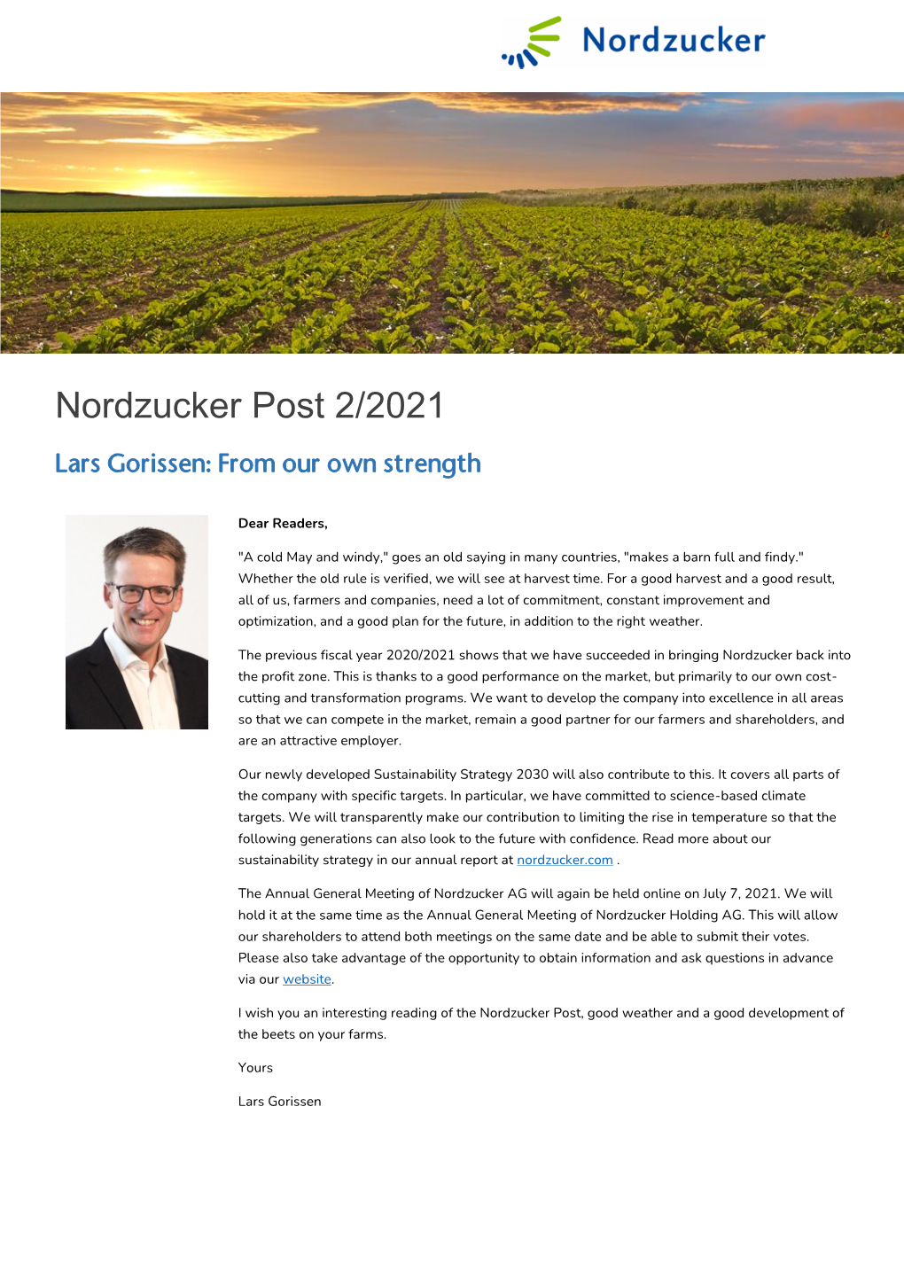 Nordzucker Post 02/2021