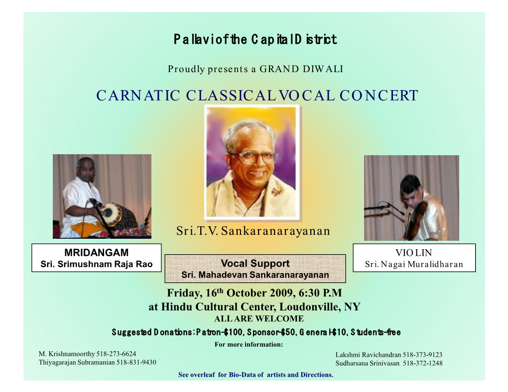 Carnatic Classical Vocal Concert