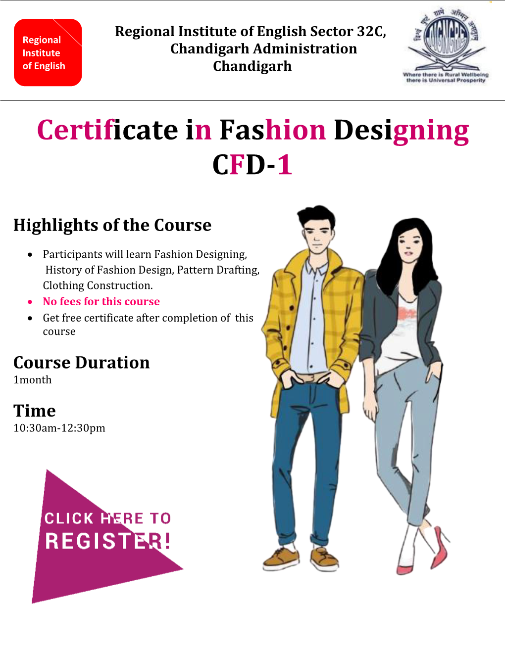 Certificate in Fashion Designing CFD-1