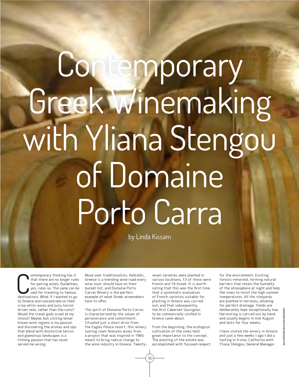 Contemporary Greek Winemaking with Yliana Stengou of Domaine Porto Carra by Linda Kissam