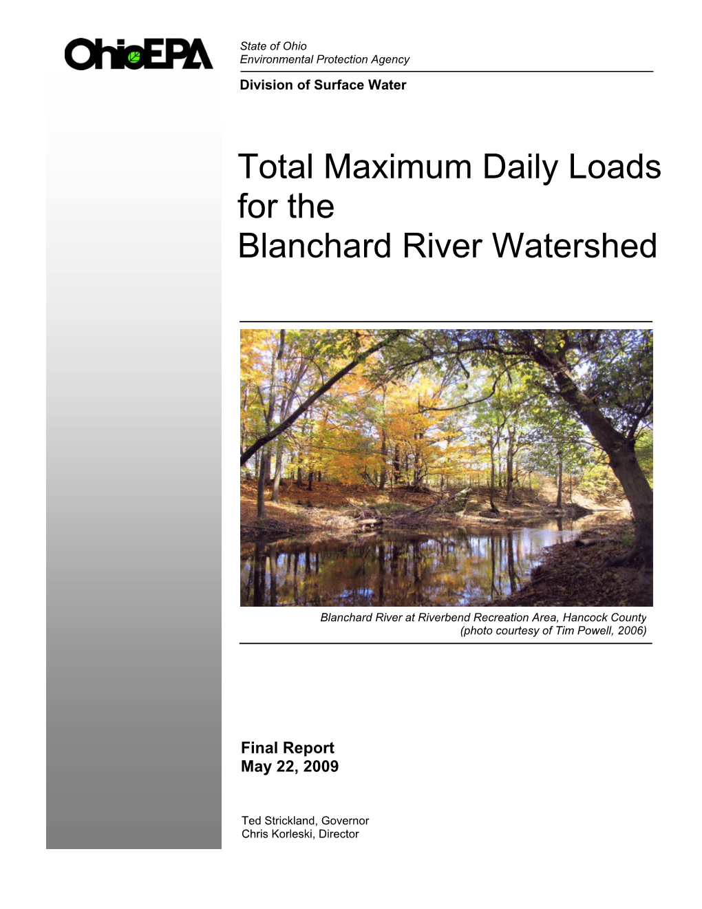 Total Maximum Daily Loads for the Blanchard River