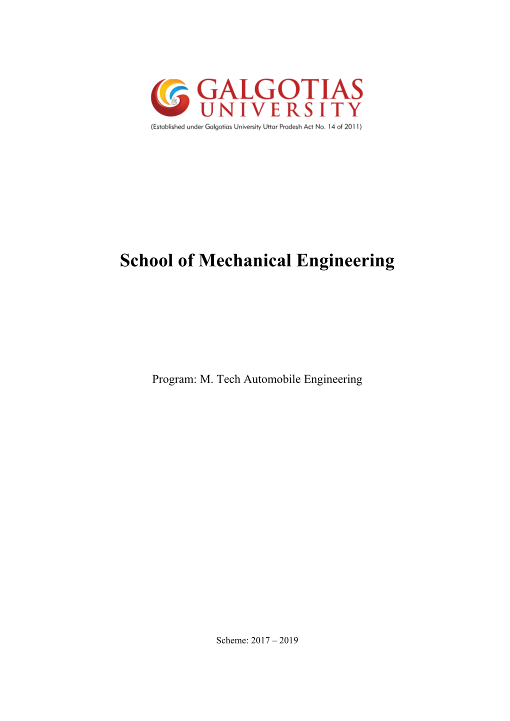School of Mechanical Engineering