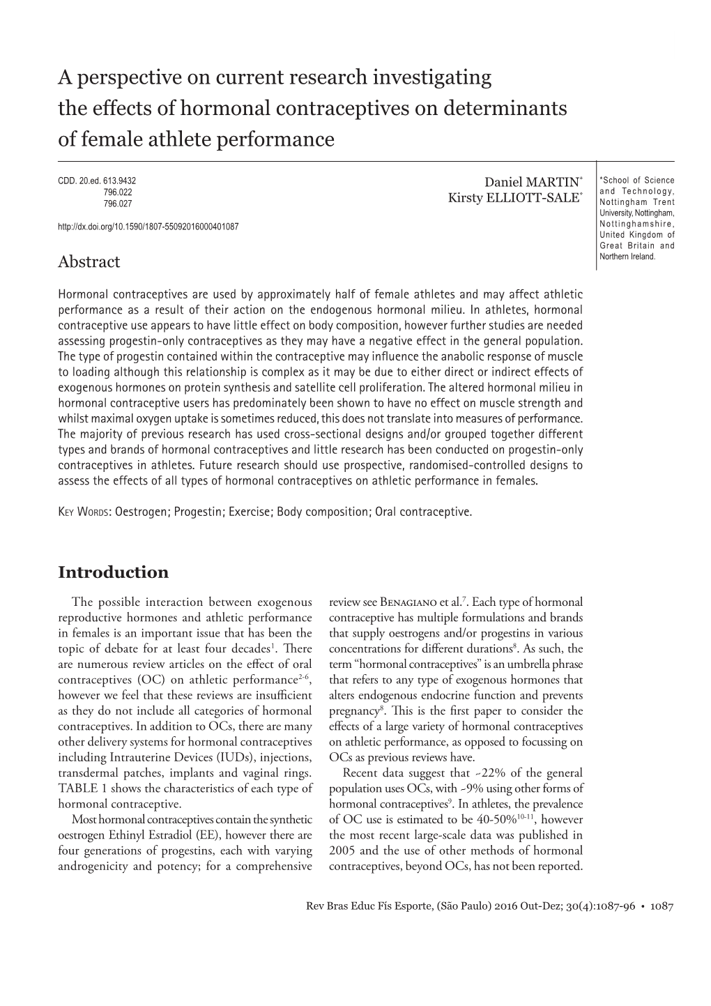 A Perspective on Current Research Investigating the Effects of Hormonal Contraceptives on Determinants of Female Athlete Performance