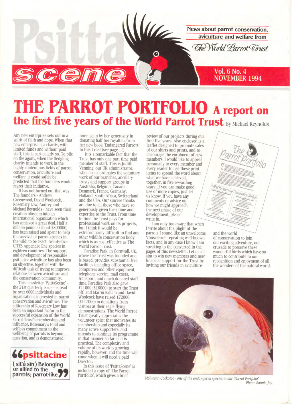 TUBPARROTPORTFOLIOA Report on the First Five Years of the World Parrot Trust by Michael Reynolds