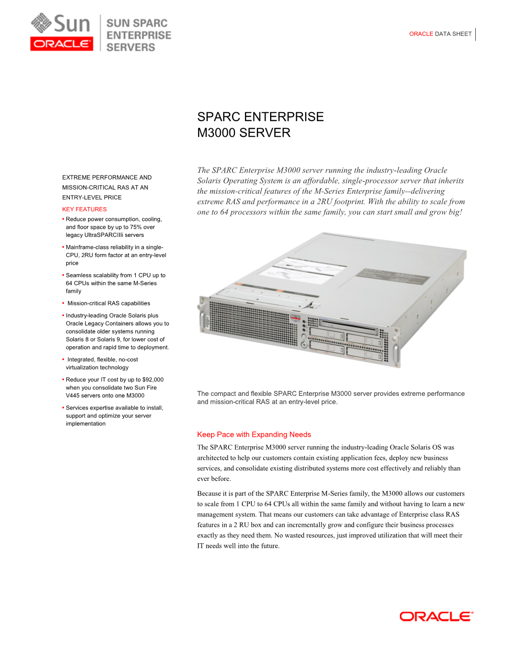 Sparc Enterprise M3000 Server