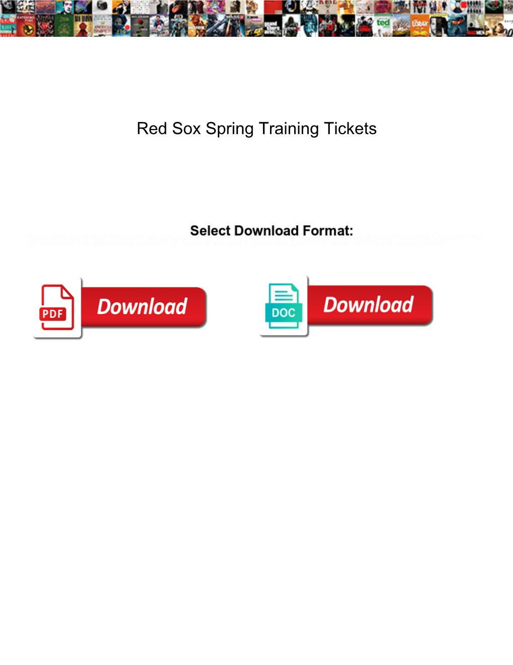 Red Sox Spring Training Tickets