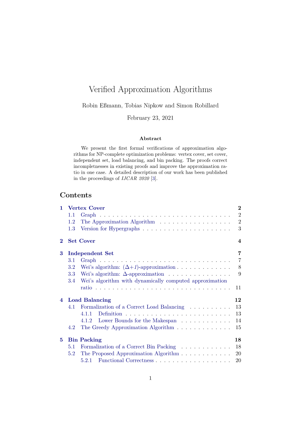 Verified Approximation Algorithms