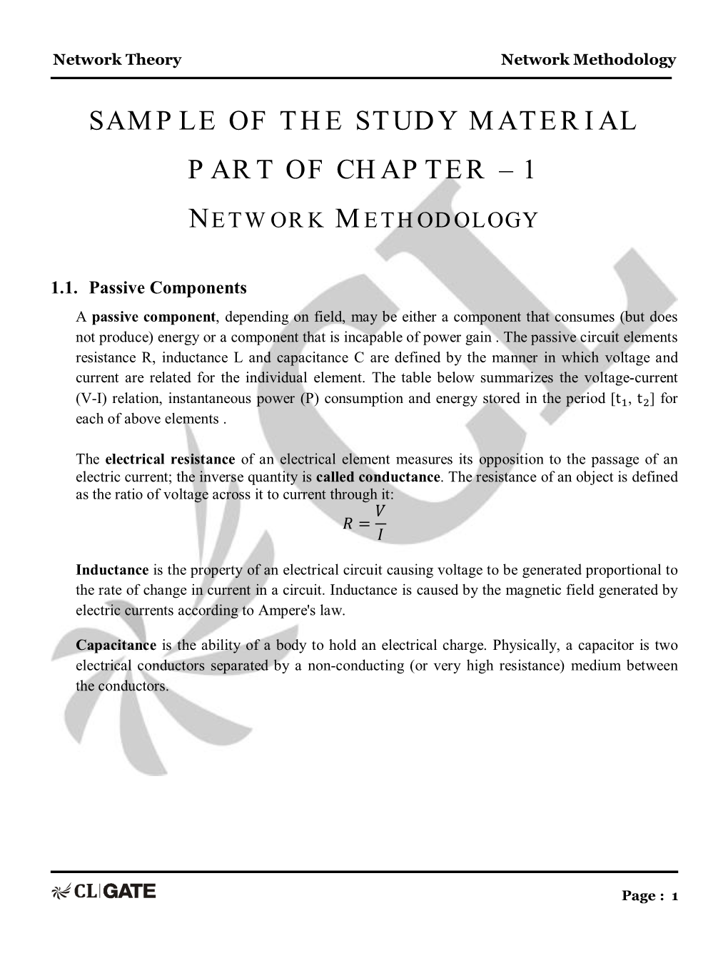 Sample of the Study Material Part of Chapter – 1 Network Methodology