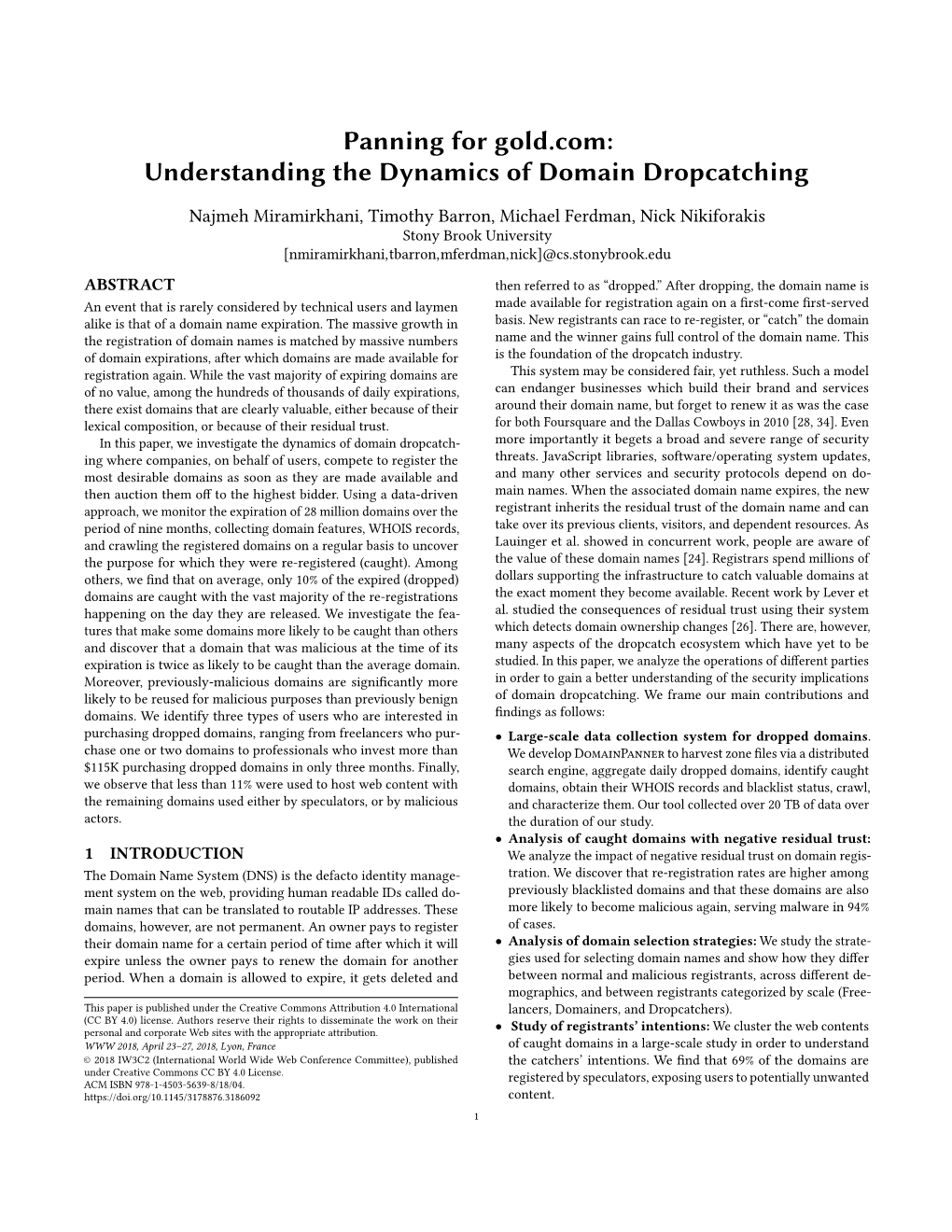 Understanding the Dynamics of Domain Dropcatching