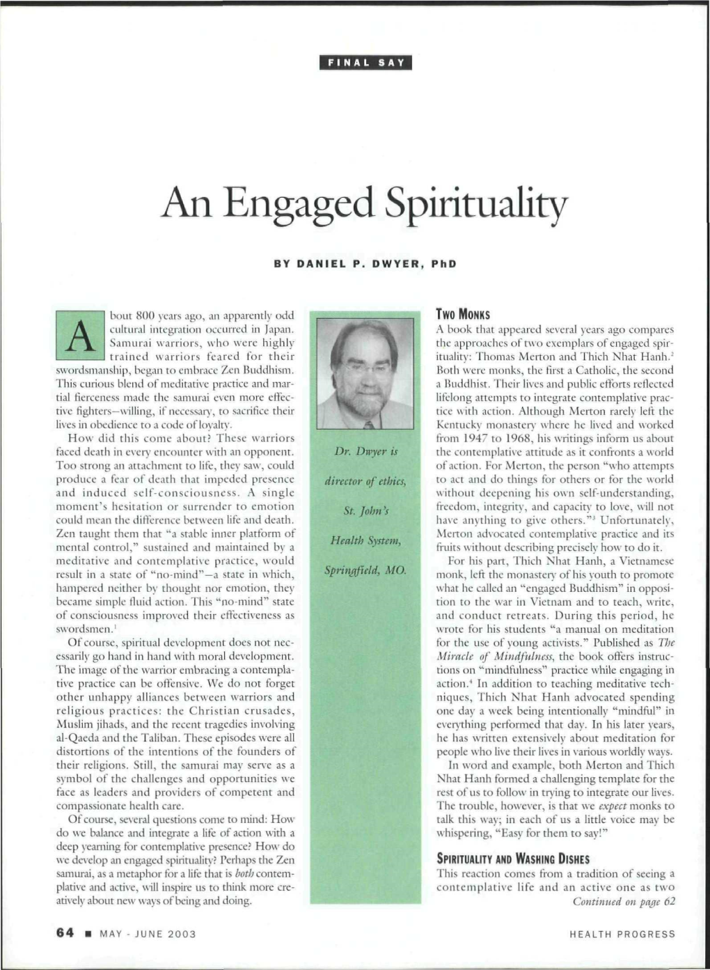 An Engaged Spirituality