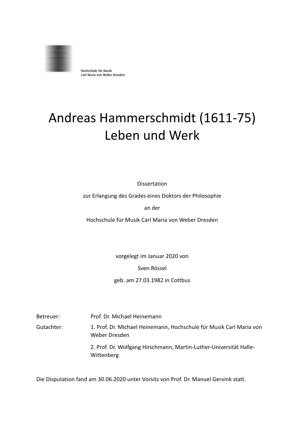 Andreas Hammerschmidt 1611-75