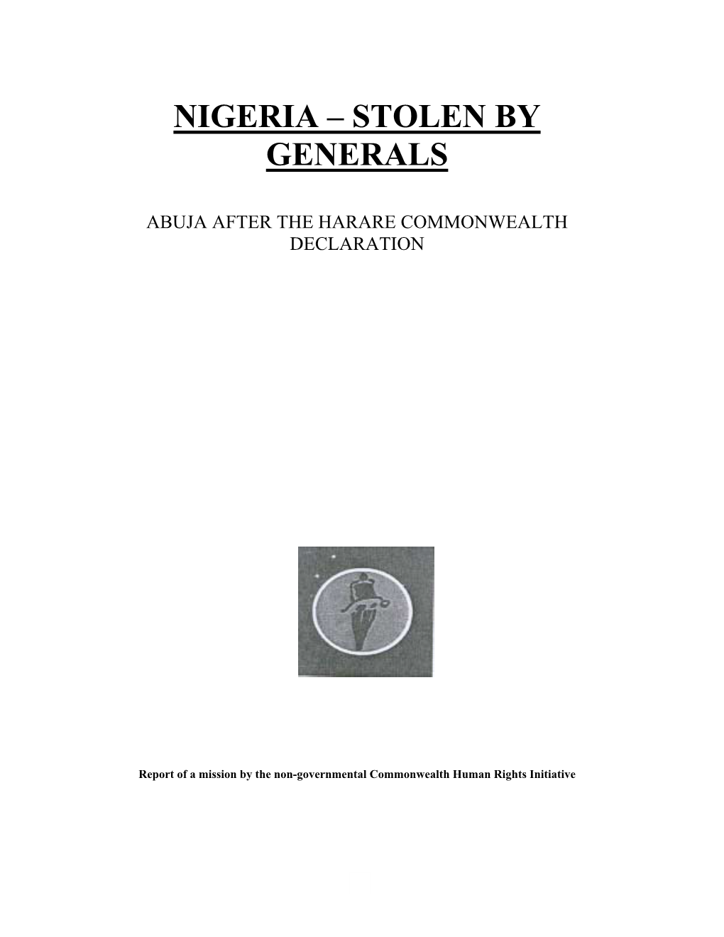 Nigeria – Stolen by Generals