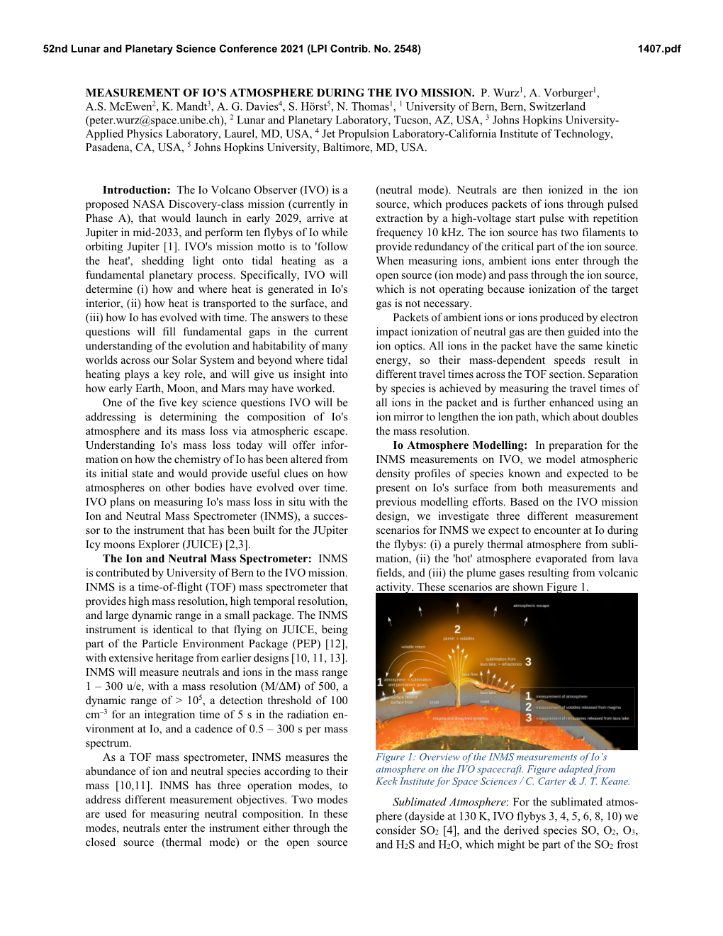 Measurement of Io's Atmosphere During the Ivo