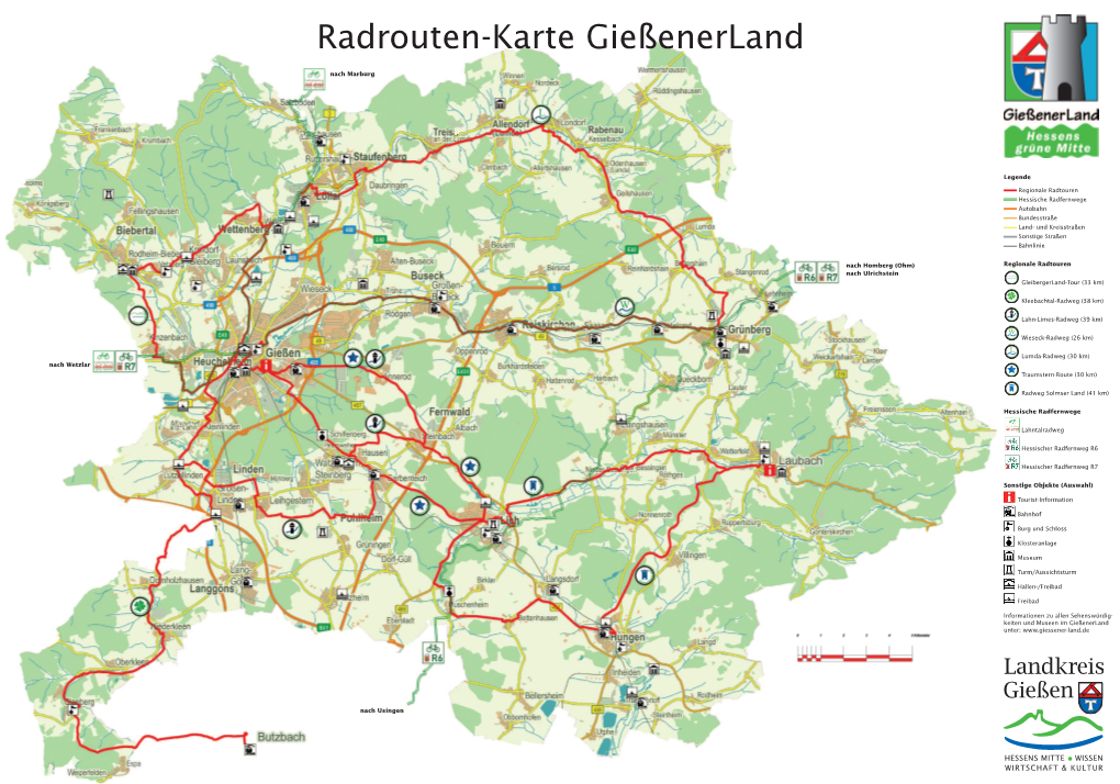 Radrouten-Karte Gießenerland