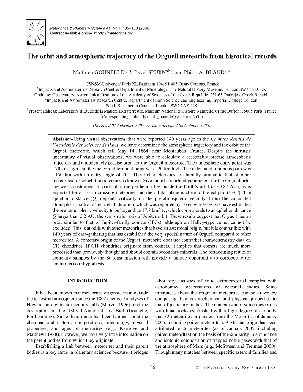 The Orbit and Atmospheric Trajectory of the Orgueil Meteorite from Historical Records