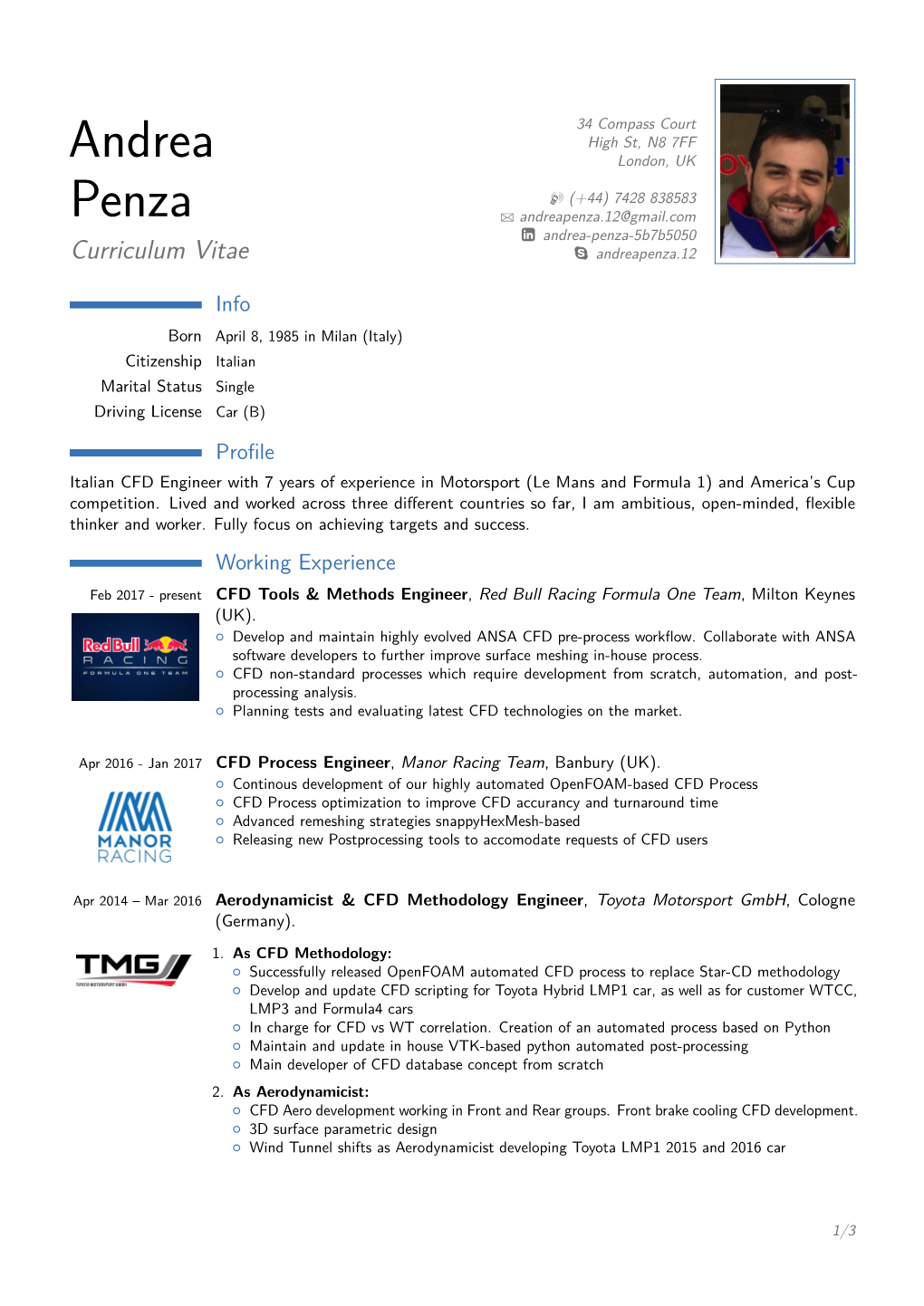 Andrea Penza – Curriculum Vitae