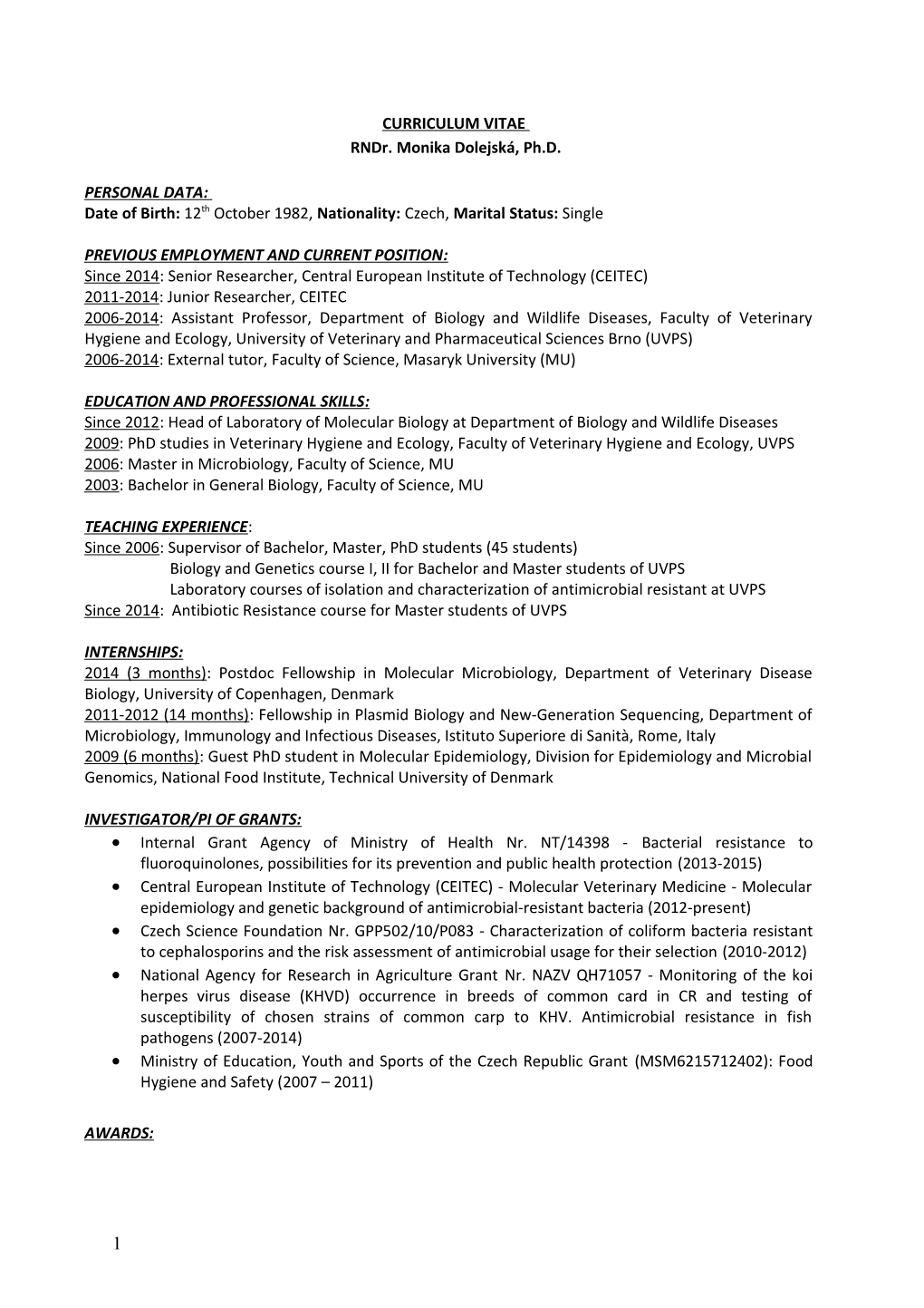 Curriculum Vitae s431