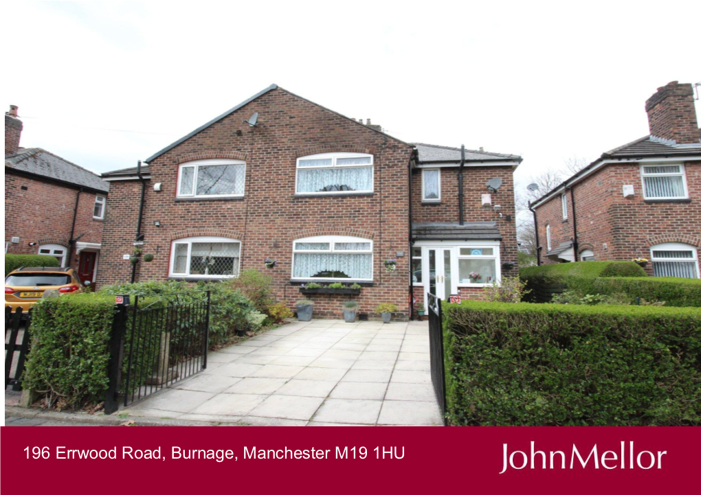 196 Errwood Road, Burnage, Manchester M19 1HU Guide Price £260,000