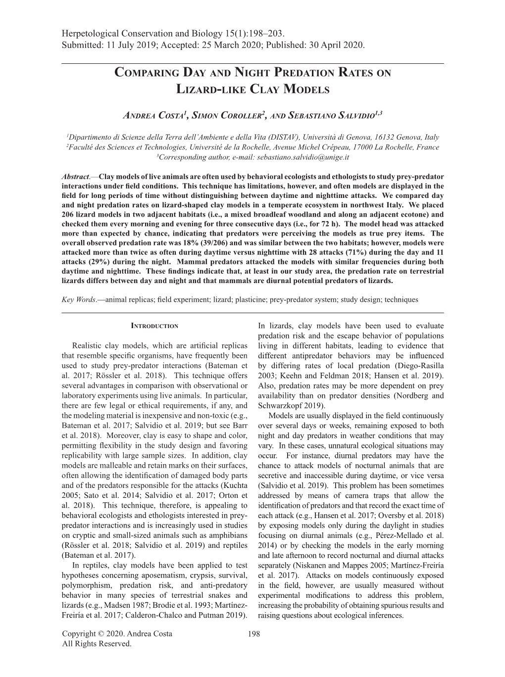 Comparing Day and Night Predation Rates on Lizard-Like Clay Models