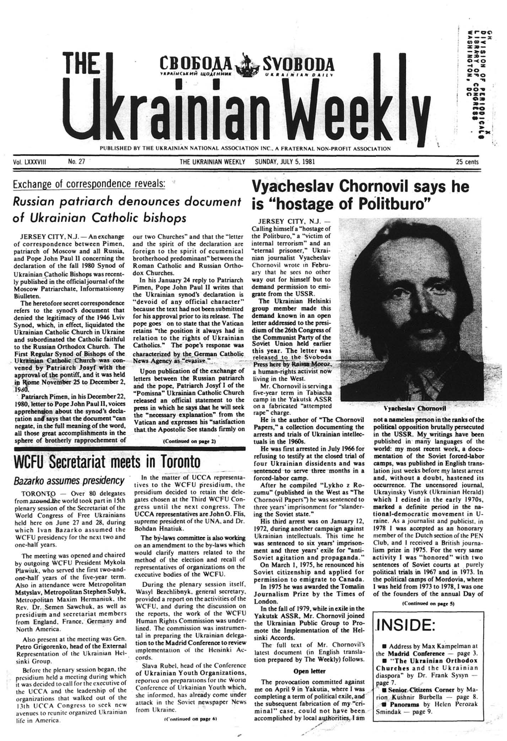 The Ukrainian Weekly 1981, No.27