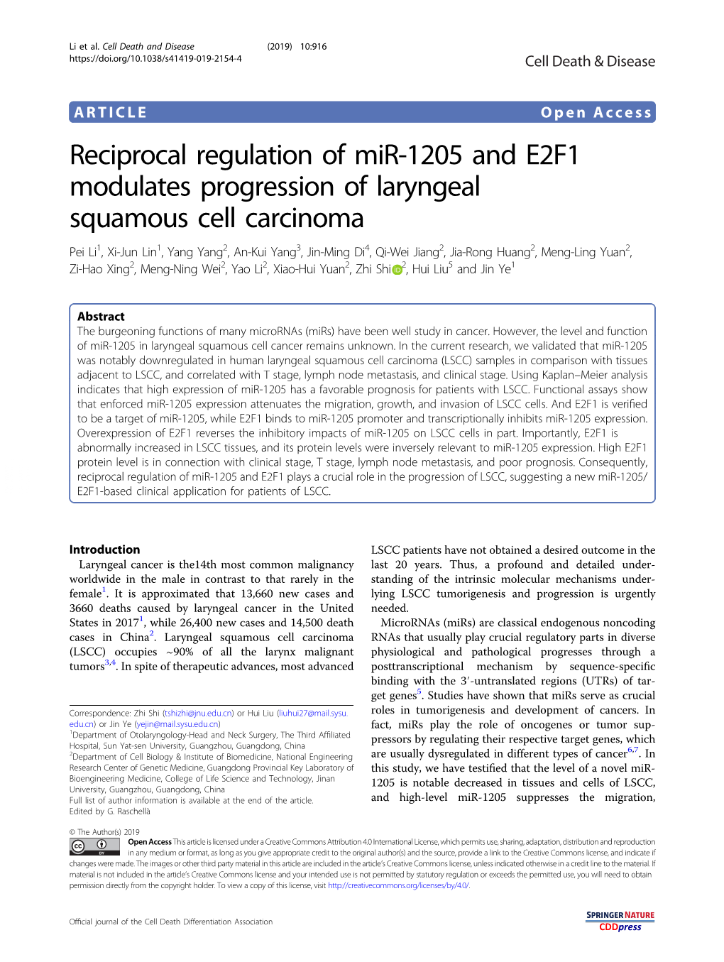 Reciprocal Regulation of Mir-1205 and E2F1 Modulates Progression Of