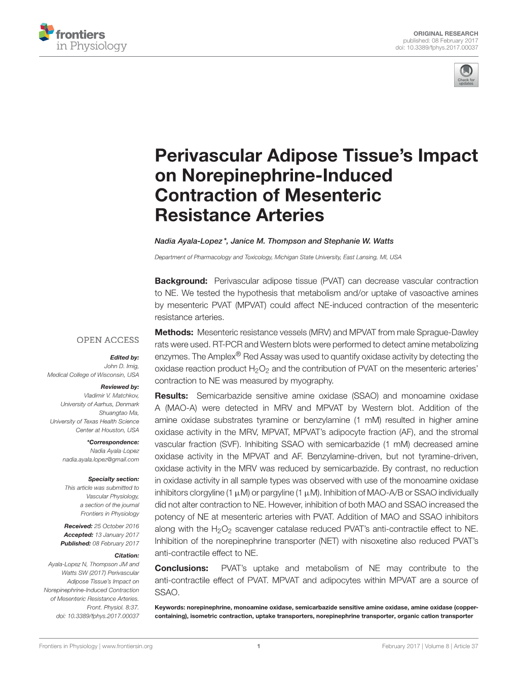 Perivascular Adipose Tissue's Impact on Norepinephrine-Induced