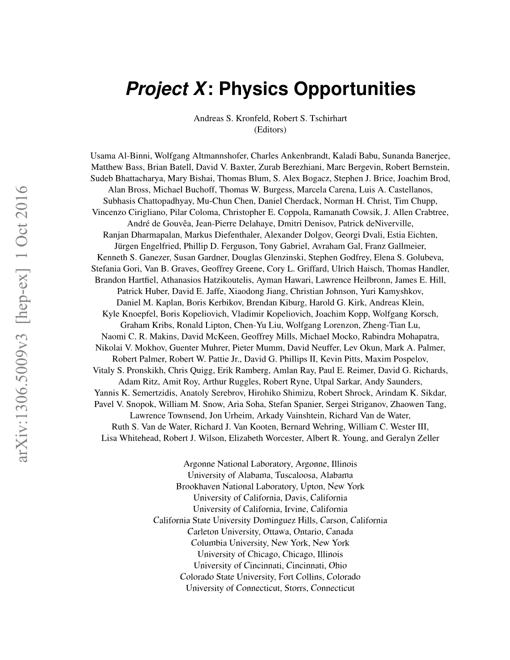 Project X: Physics Opportunities