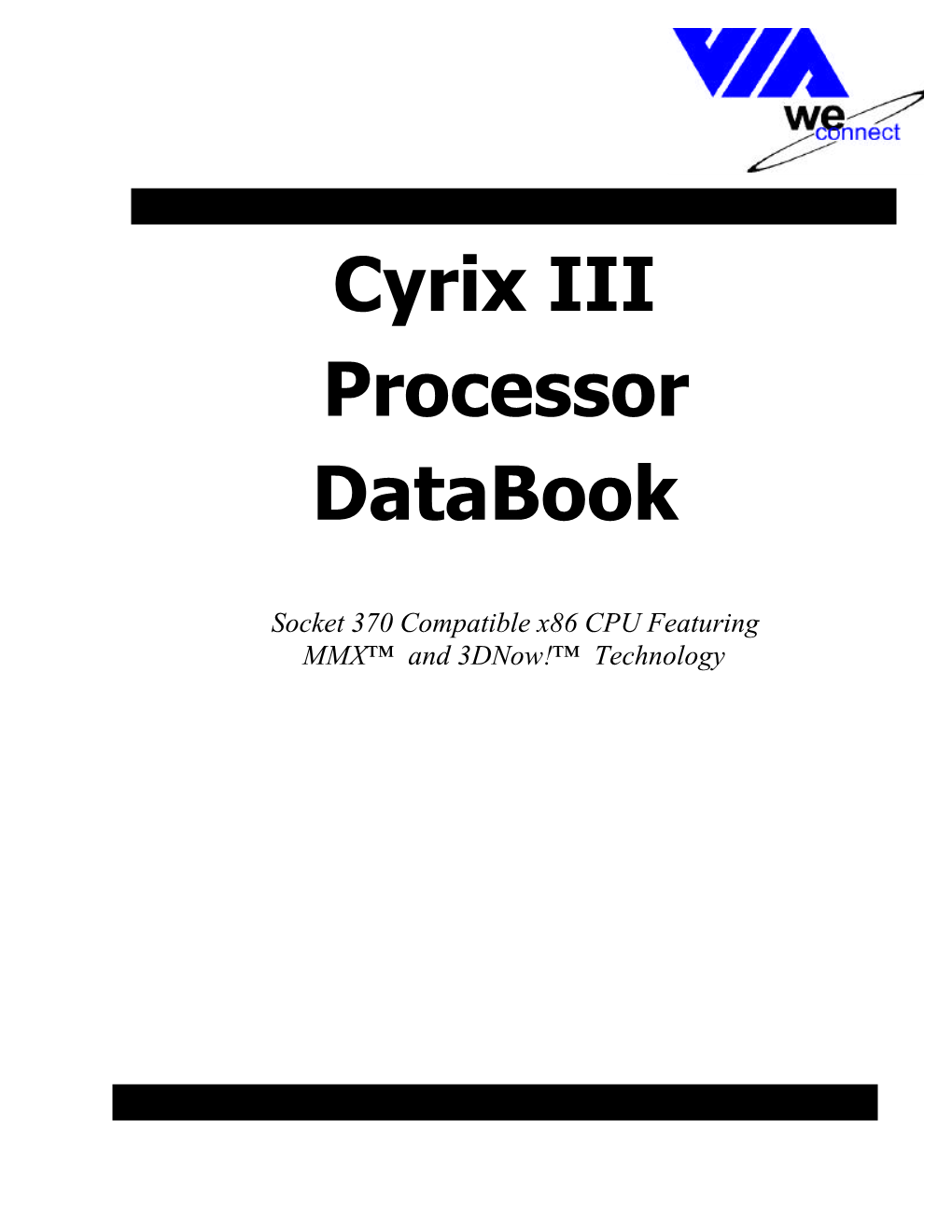 Cyrix III Processor Databook