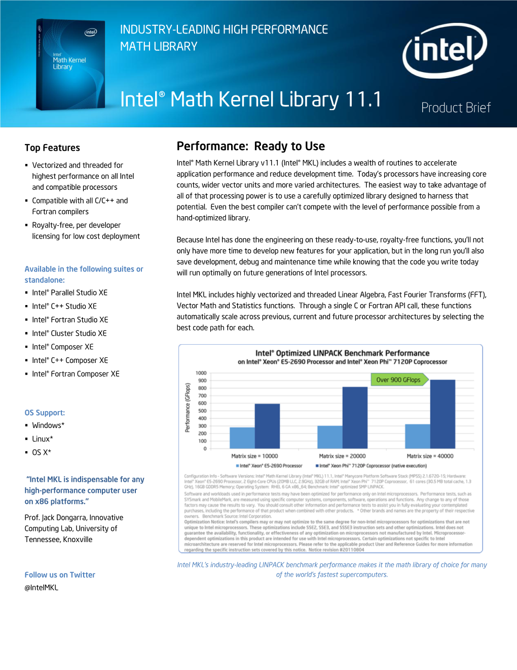 Intel® Math Kernel Library 11.1 Product Brief