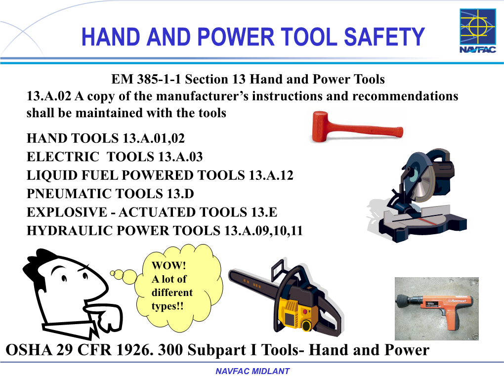 Hand and Power Tool Safety