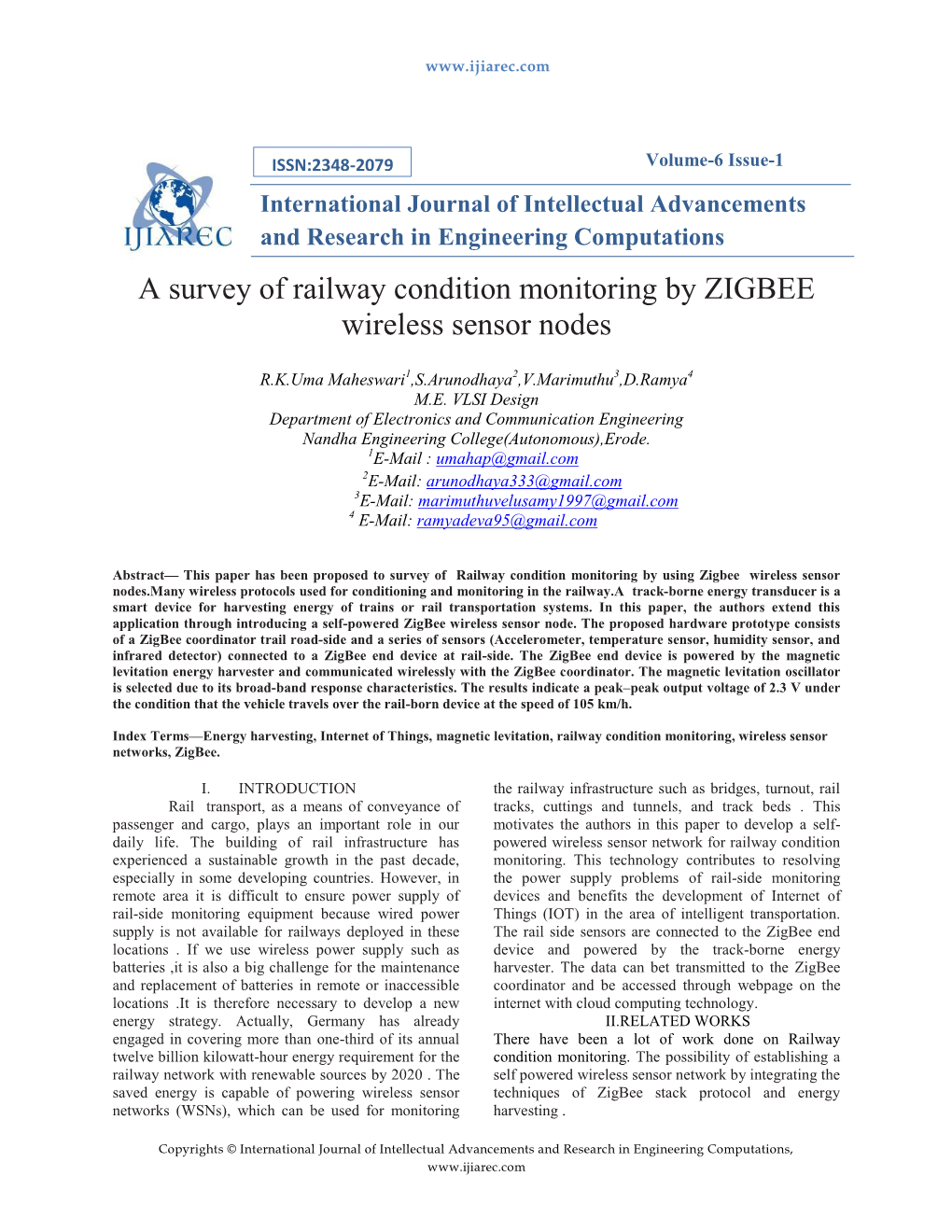 A Survey of Railway Condition Monitoring by ZIGBEE Wireless Sensor Nodes