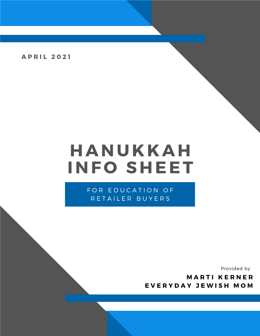 Hanukkah Info Sheet 2021