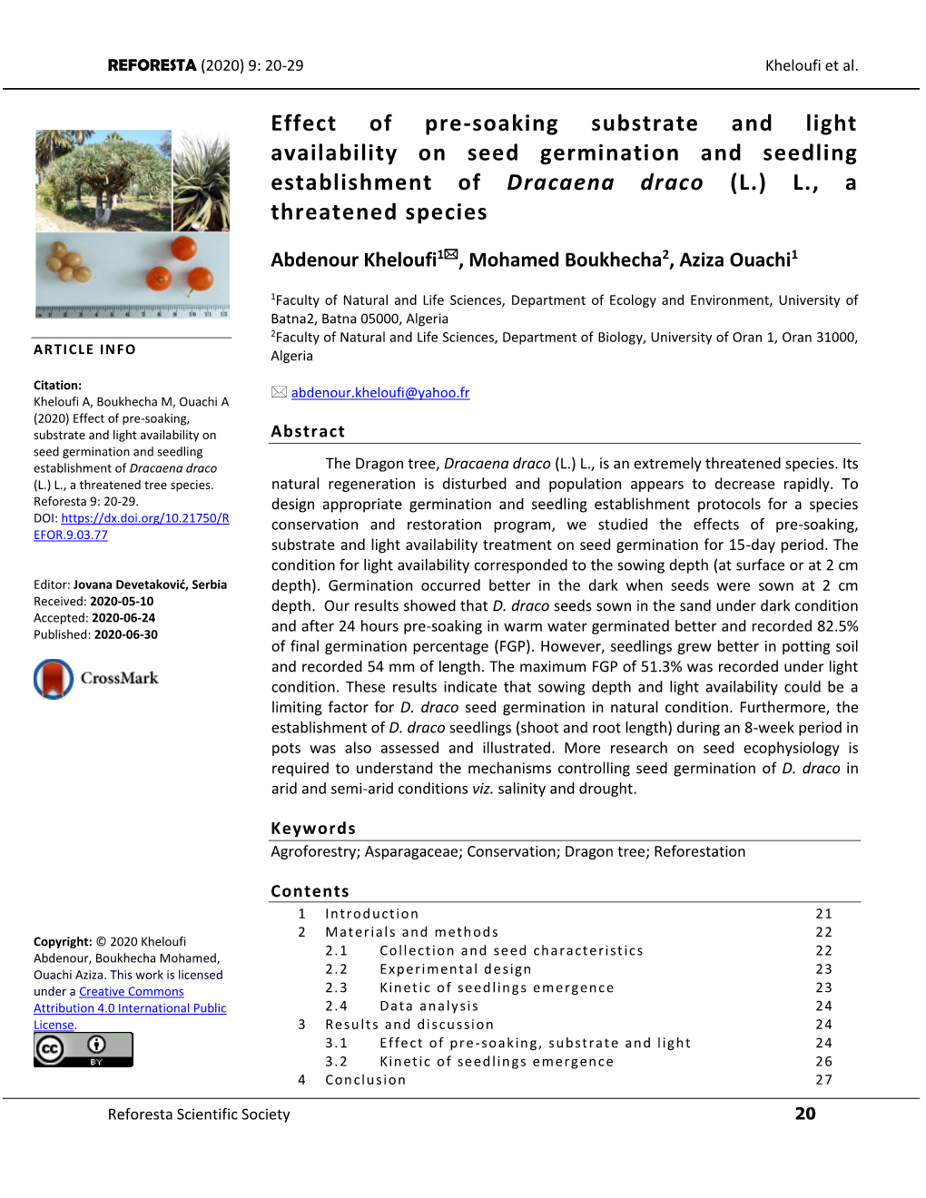 Effect of Temperature and Salinity on Germination And