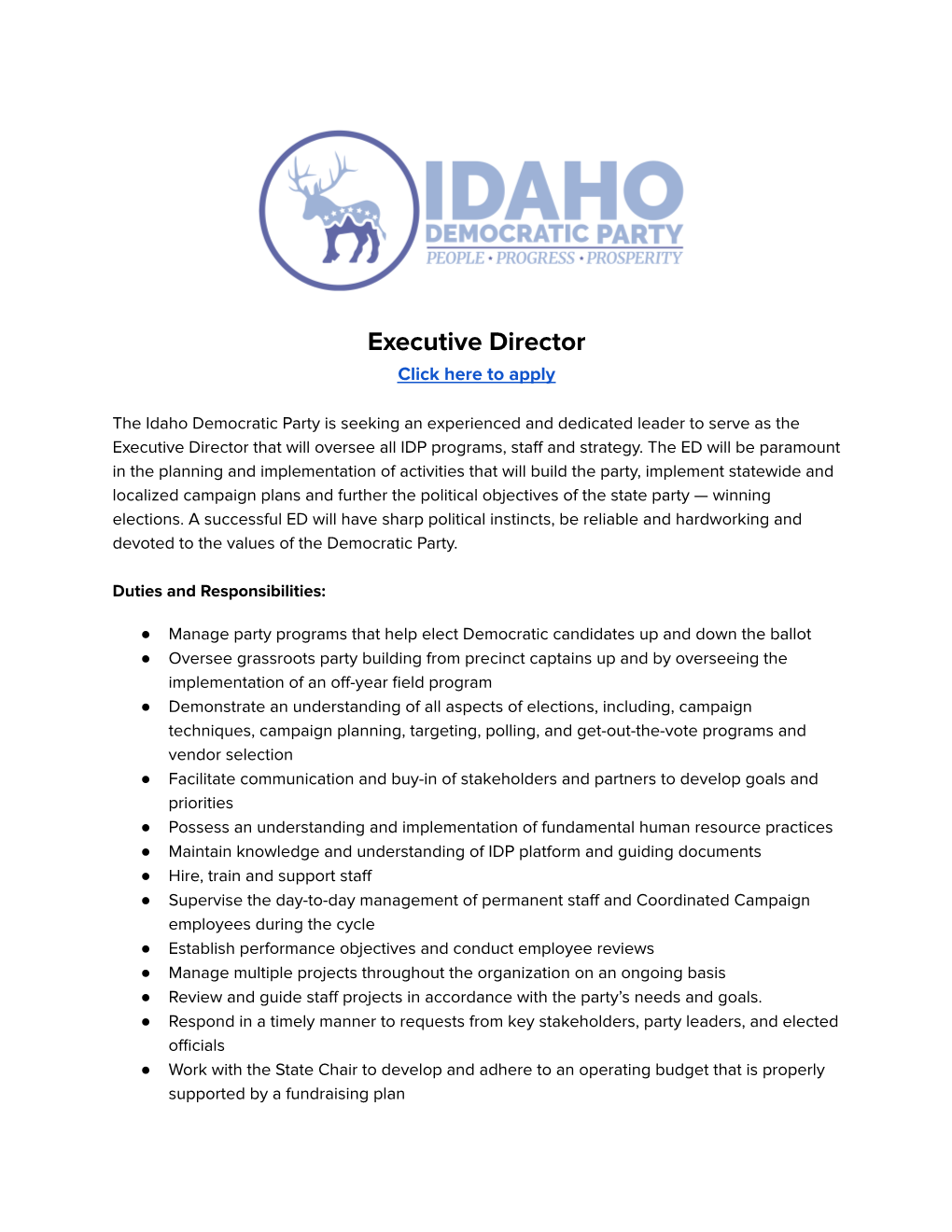 IDP Executive Director Job Description