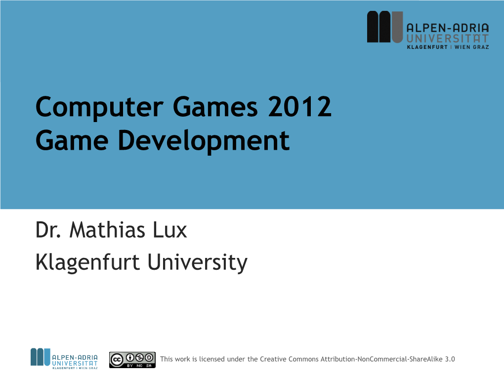 Computer Games 2011