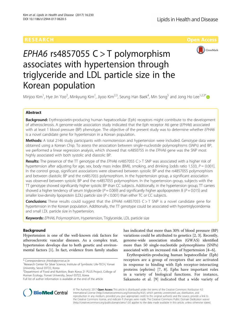 EPHA6 Rs4857055 C &gt; T Polymorphism Associates With