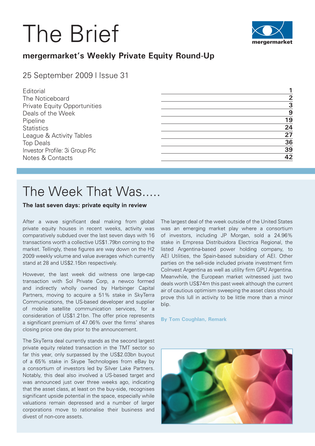 The Brief Mergermarket’S Weekly Private Equity Round-Up